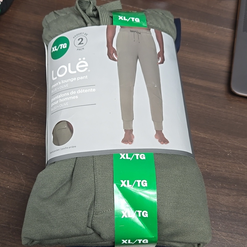 Lole Size XL Green and Blue 2 Pack of Men's Jogger Style Lounge Pant